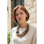 Aurora fonal nyaklánc- zöld statement textilékszer 