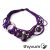 Bubblea lila nyaklánc, textilékszer festett óriásgyöngyökkel