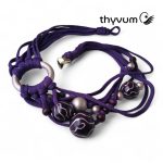 Bubblea lila nyaklánc, textilékszer festett óriásgyöngyökkel