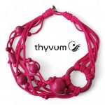 Bubblea pink fonal nyaklánc óriásgyöngyökkel