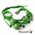 Bubblea élénk zöld fonal nyaklánc, textilékszer óriásgyöngyökkel