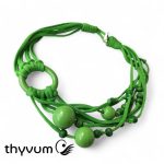 Bubblea élénk zöld fonal nyaklánc, textilékszer óriásgyöngyökkel