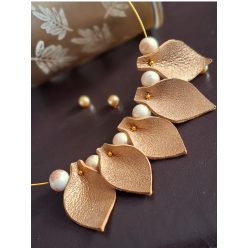 Lumira elegáns bőr nyaklánc bronz tónusban
