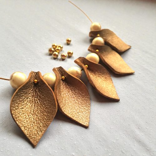 Lumira elegáns bőr nyaklánc bronz tónusban