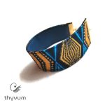 Kék arany mintás textilkarkötő 2