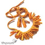 Kócos napsárga bohém stílusú textilékszer szett