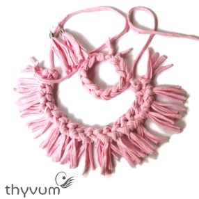 Kócos rózsaszín textilékszer szett