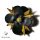 Fekete-mustársárga virágos bross kitűző