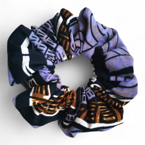 Ringlólila Scrunchie- fodros hajgumi afrikai textilből
