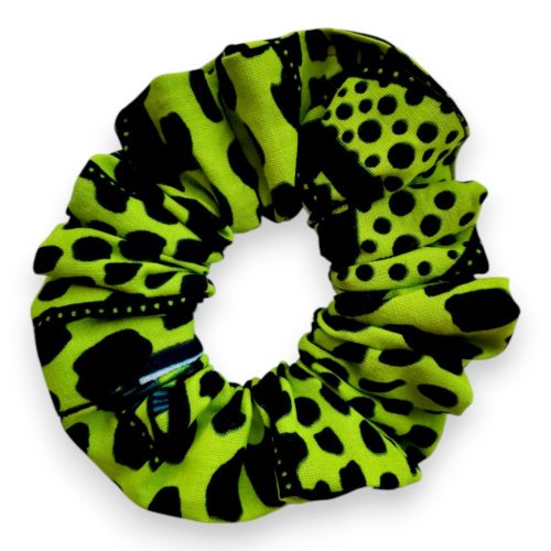 Élénk almazöld mintás Scrunchie 