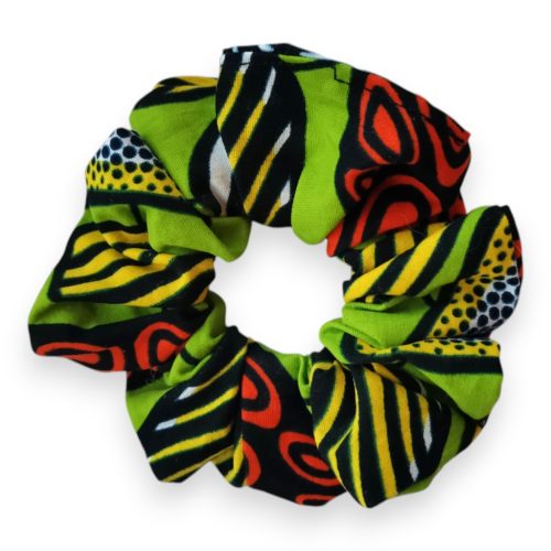 Színes zöld mintás Scrunchie 