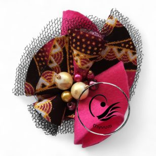 Fodortánc kitűző pink-magenta-arany