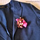Fodortánc kitűző pink-magenta-arany