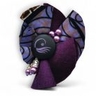 Fodortánc lila afrikai textil kitűző