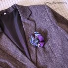 Fodortánc lila afrikai textil kitűző