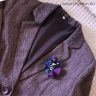 Fodortánc lila textil kitűző gyöngyökkel