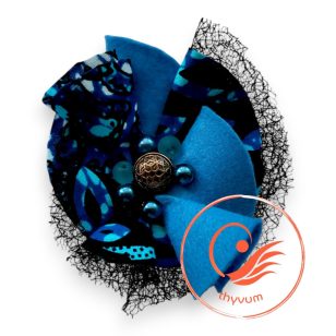 Fodortánc kék textil kitűző