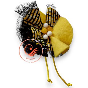 Fodortánc sárga fekete textil kitűző