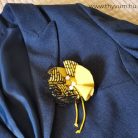 Fodortánc sárga fekete textil kitűző
