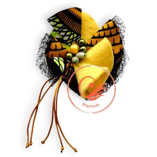 Fodortánc sárga zöld kitűző