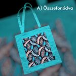 Türkiz színű mintás vászontáskák