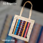 Sárga vászontáskák színes mintákkal