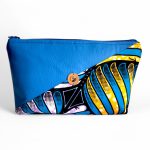 Kék mintás közepes neszesszer afrikai vászonból