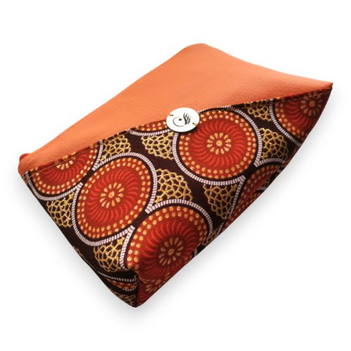 Virágos csillogó narancs színű neszesszer