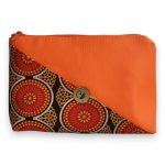 Virágos csillogó narancs színű neszesszer